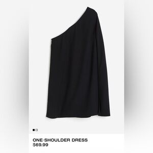 H&M (L) black one shoulder mini cape dress